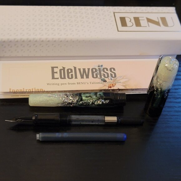 BENU Talisman Edelweiss Fountain Pen (used 4-5x) - Fine stainless steel nib - Picture 10 of 10